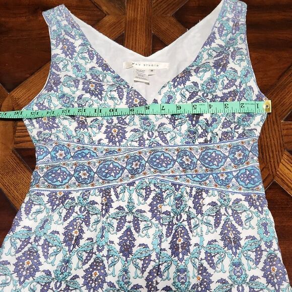 Max Studio (fits like a Small) white turquoise paisley dress‎ M - Picture 6 of 9
